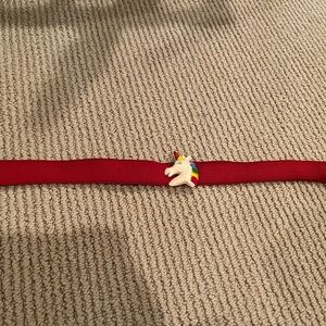 Vintage Red Kids Belt with Unicorn Charm